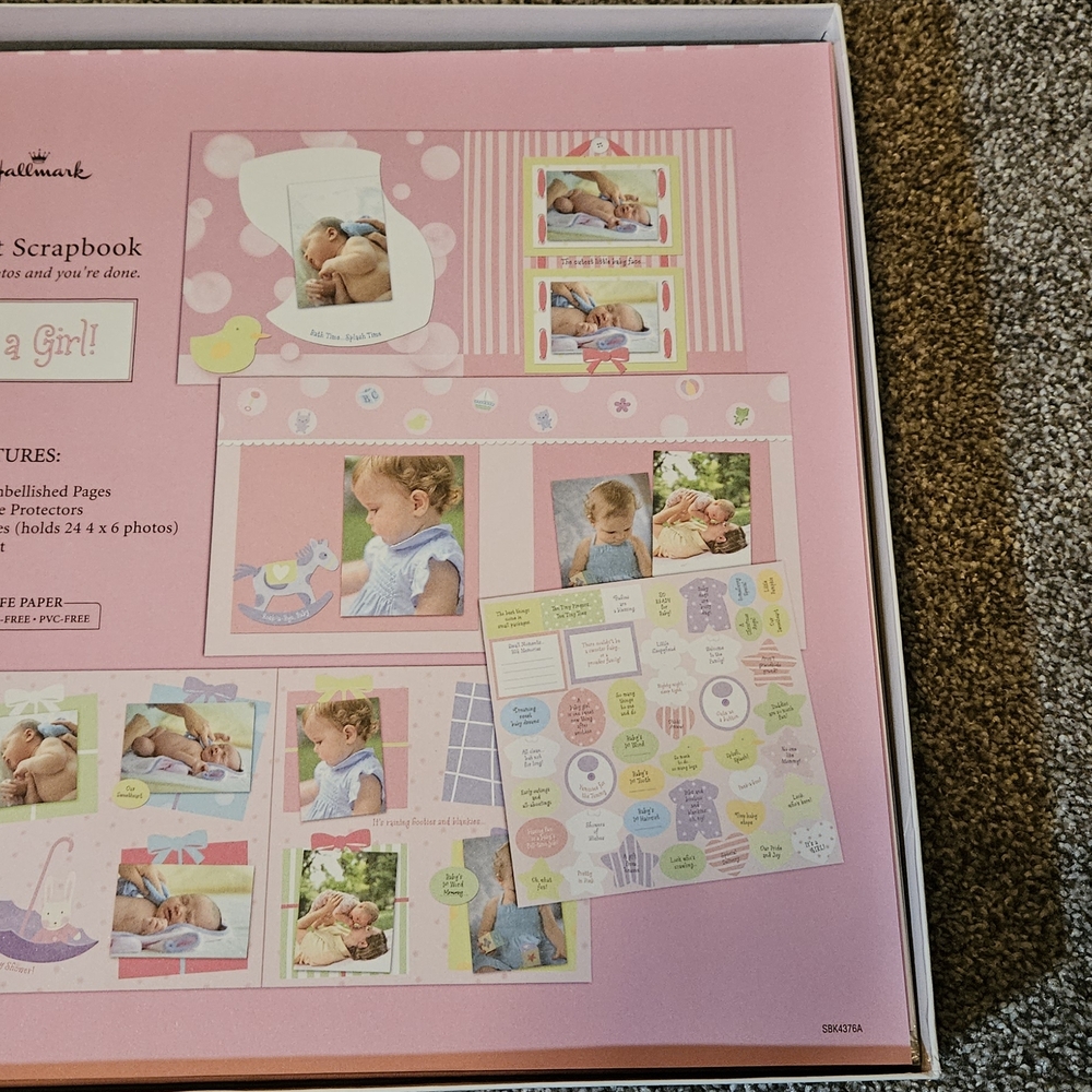 Hallmark Baby Girl Scrapbook Kit - Pink and White